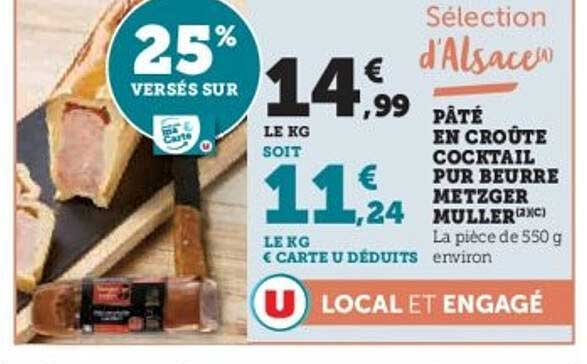 Pâté en croûte cocktail pur beurre Metzger Muller