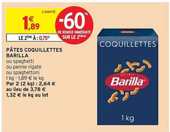 PÂTES COQUILLETTES BARILLA