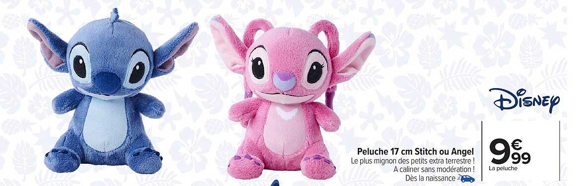 Peluche 17 cm Stitch ou Angel