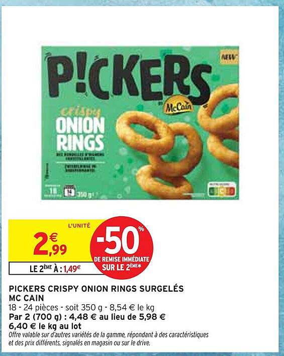 PICKERS CRISPY ONION RINGS SURGELÉS MC CAIN