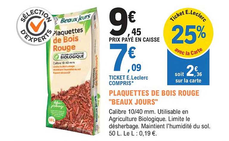 PLAQUETTES DE BOIS ROUGE "BEAUX JOURS"