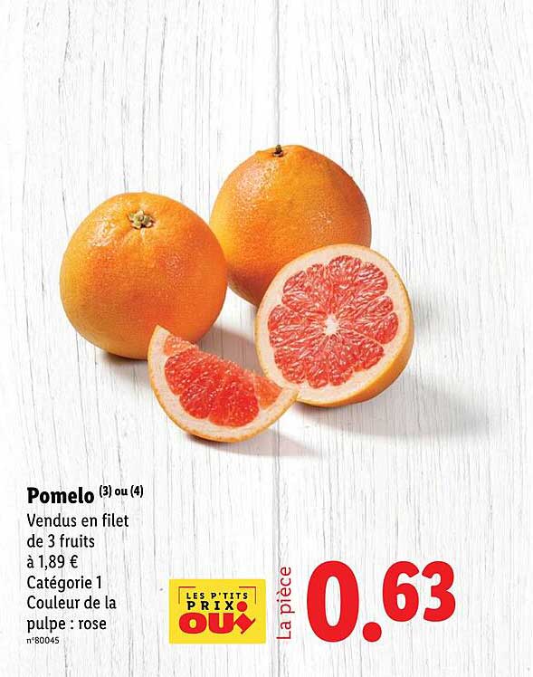 Pomelo vendu en filet de 3 fruits