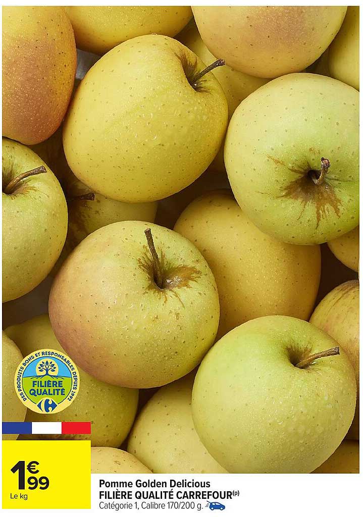 Pomme Golden Delicious FILIÈRE QUALITÉ CARREFOUR