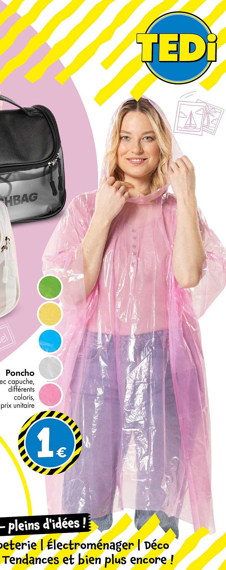Poncho avec capuche, différents coloris, prix unitaire
