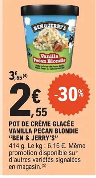 POT DE CRÈME GLACÉE VANILLA PECAN BLONDIE "BEN & JERRY'S"