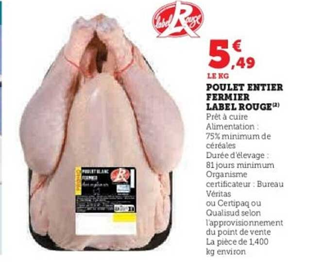 POULET ENTIER FERMIER LABEL ROUGE