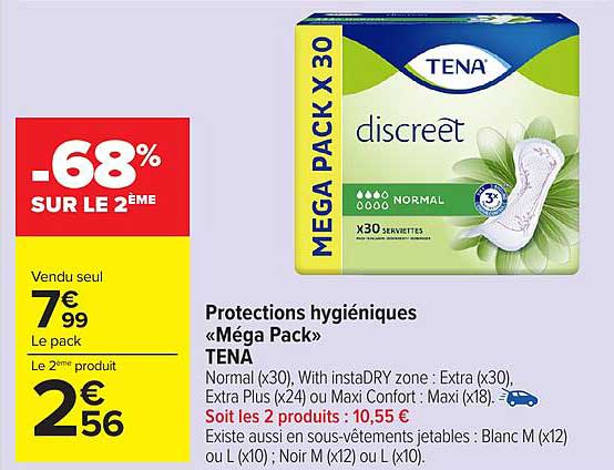 Protections hygiéniques «Mége Pack» TENA