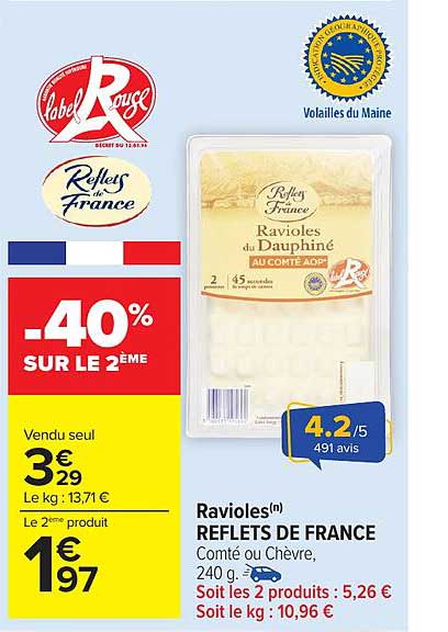Ravioles Reflets de France au Comté AOP