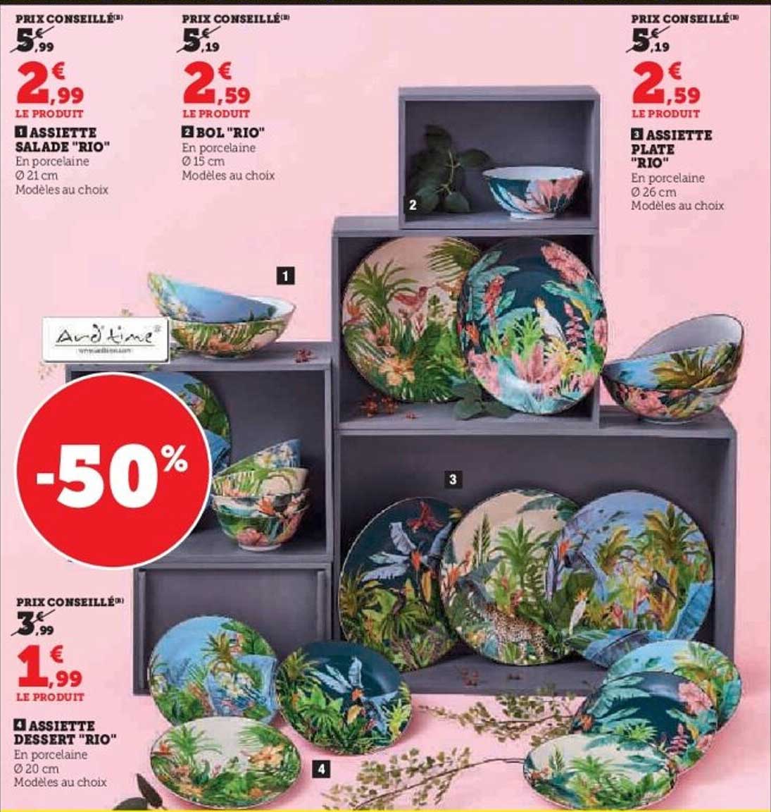 Réduction de -50% sur la vaisselle RIO
