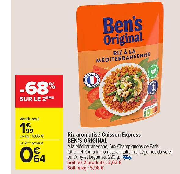 Riz aromatisé Cuisson Express BEN'S ORIGINAL