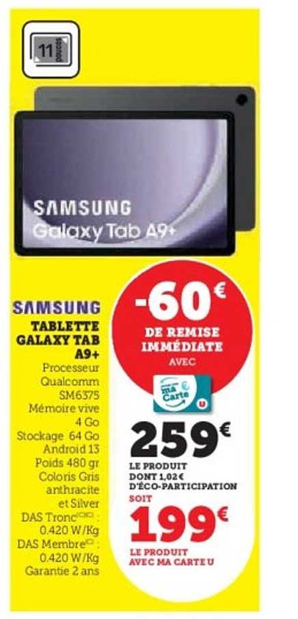 SAMSUNG TABLETTE GALAXY TAB A9+