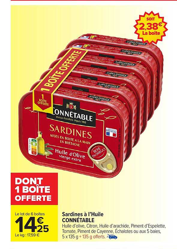 Sardines à l'Huile CONNÉTABLE