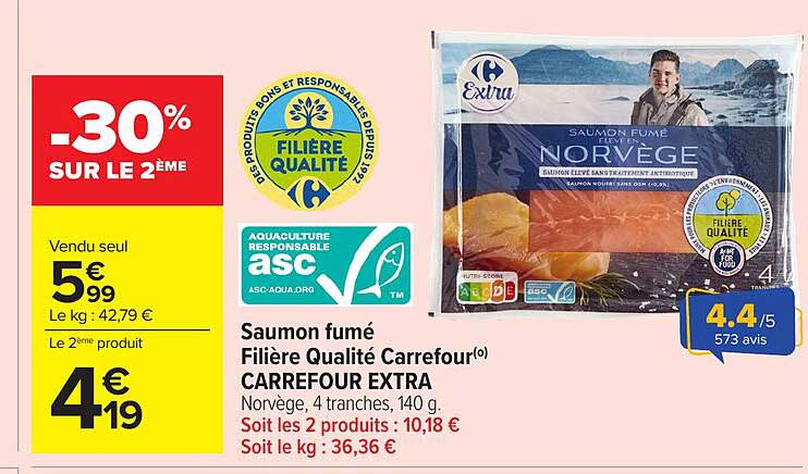 Saumon fumé Filière Qualité Carrefour