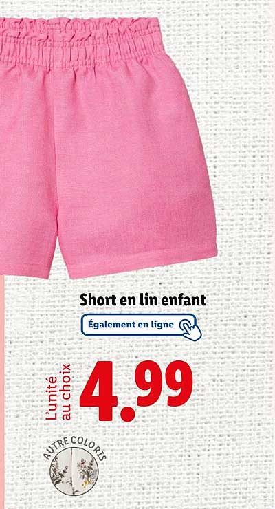 Short en lin enfant