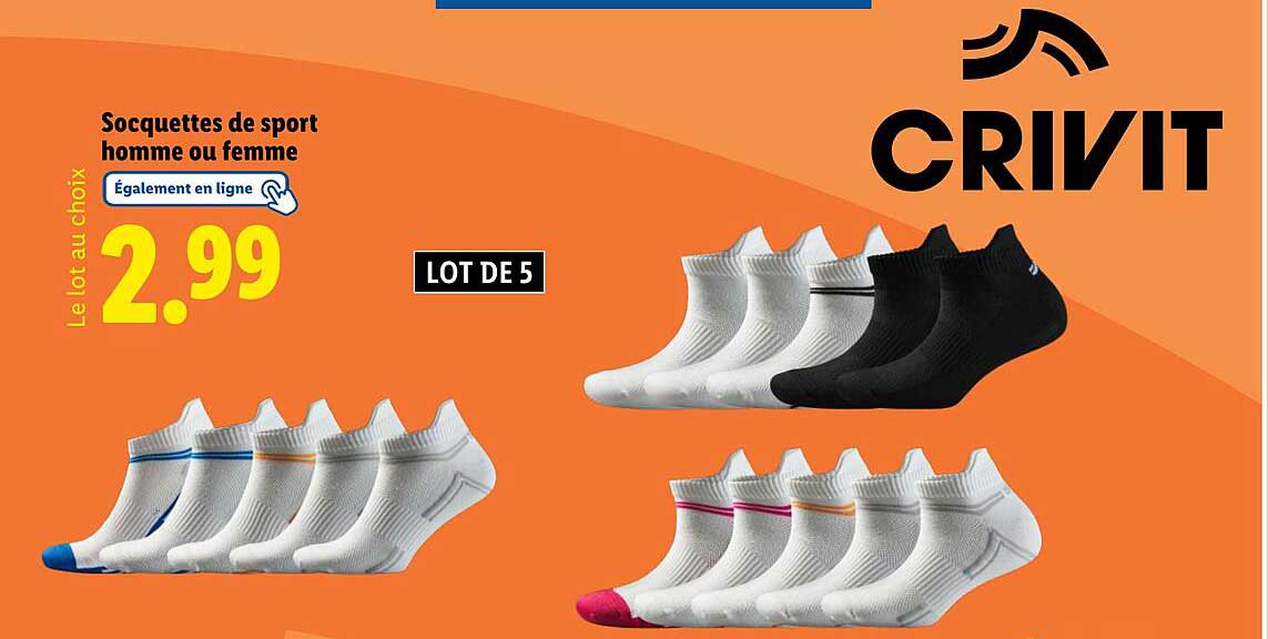 Socquettes de sport homme ou femme