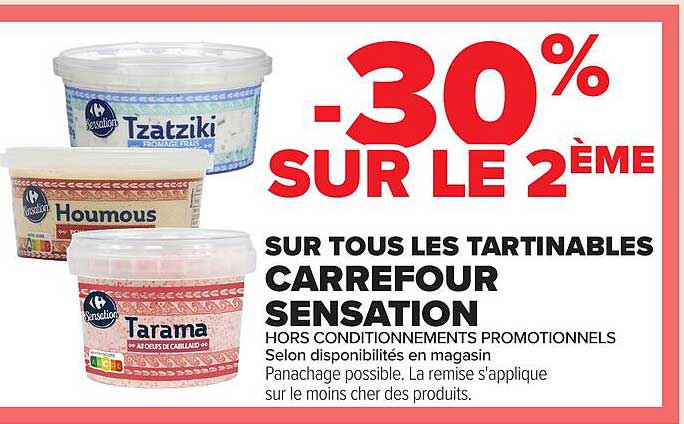 SUR TOUS LES TARTINABLES CARREFOUR SENSATION
