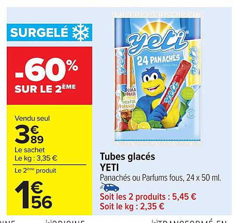 Surgelé -60% sur le 2ème
