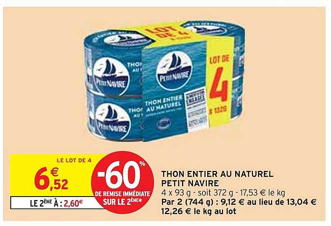 THON ENTIER AU NATUREL PETIT NAVIRE
