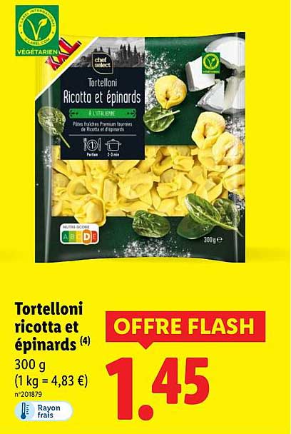 Tortelloni ricotta et épinards