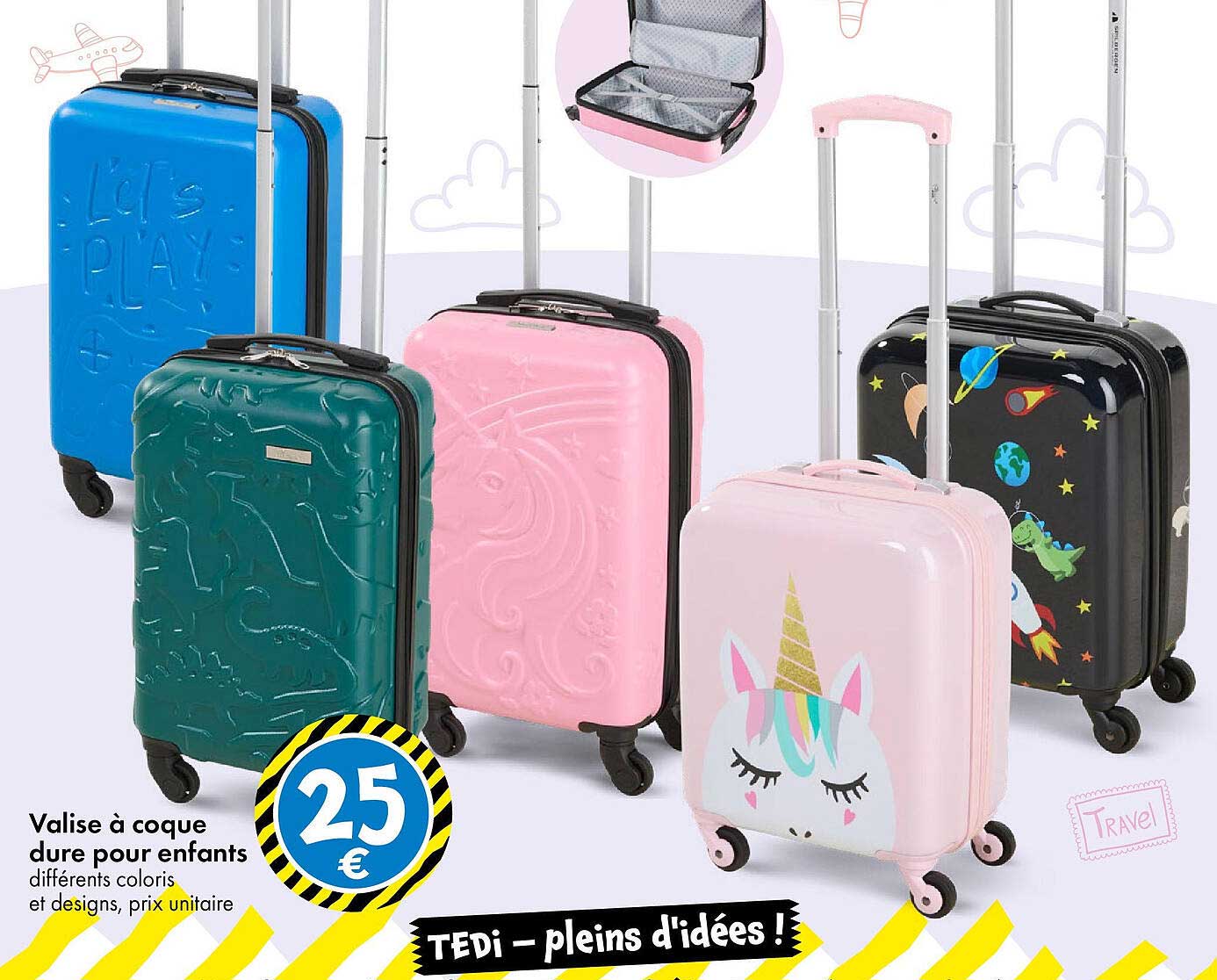 Valise à coque dure pour enfants