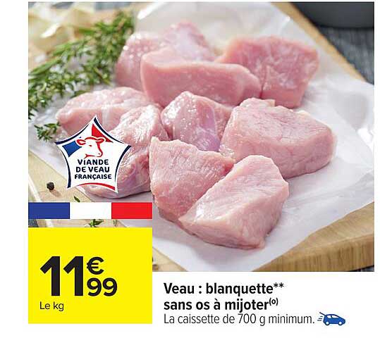 Veau : blanquette** sans os à mijoter