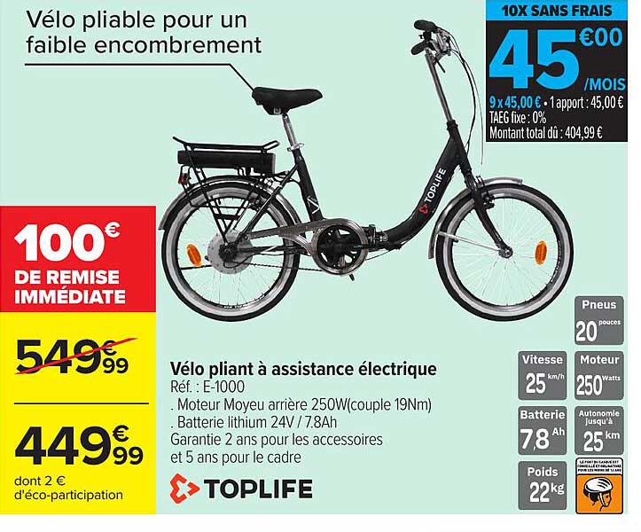 Vélo pliant à assistance électrique