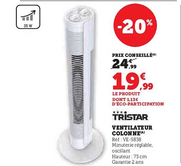 VENTILATEUR COLONNE TRISTAR VE-5838