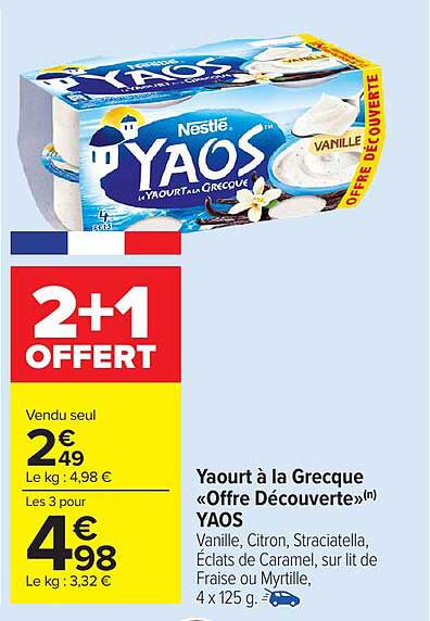 Yaourt à la Grecque «Offre Découverte» YAOS