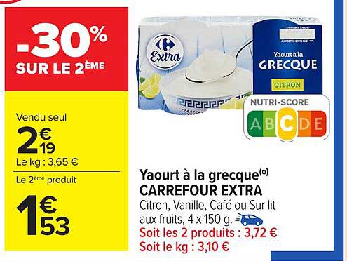 Yaourt à la grecque(o) CARREFOUR EXTRA