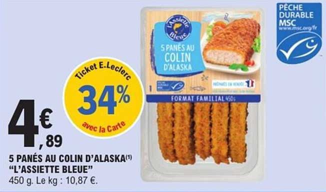 5 PANÉS AU COLIN D’ALASKA "L’ASSIETTE BLEUE"