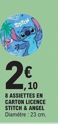 8 ASSIETTES EN CARTON LICENCE STITCH & ANGEL