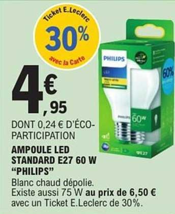 AMPLOULE LED STANDARD E27 60 W "PHILIPS"