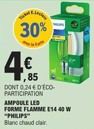 AMPoule LED FORME FLAMME E14 40 W "PHILIPS"