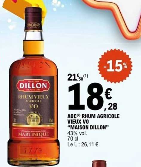 AOC® RHUM AGRICOLE VIEUX VO “MAISON DILLON”