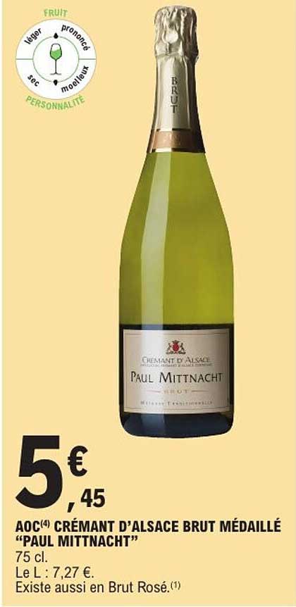 AOC(4) Crémant d'Alsace brut médaillé "Paul Mittnacht" 75 cl