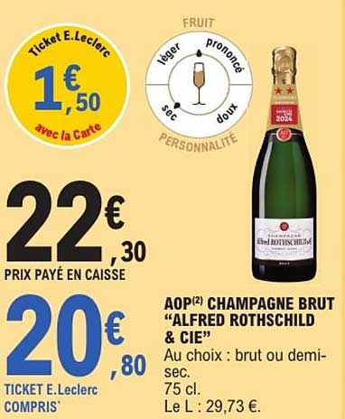 AOP(2) CHAMPAGNE BRUT "ALFRED ROTHSCHILD & CIE"