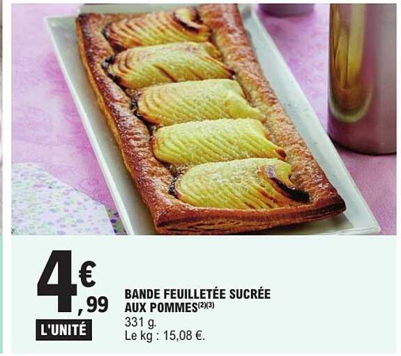 BANDE FEUILLETÉE SUCRÉE AUX POMMES