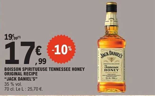 BOISSON SPIRITUEUSE TENNESSEE HONEY ORIGINAL RECIPE "JACK DANIEL’S"