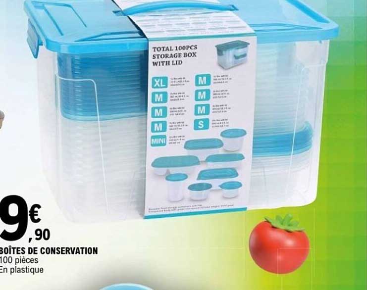 BOÎTES DE CONSERVATION 100 pièces