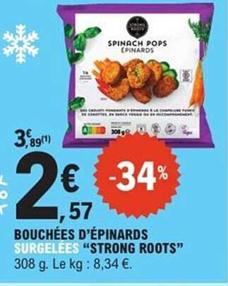 Bouchées d'épinards surgelées "Strong Roots"