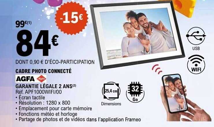 CADRE PHOTO CONNECTÉ AGFA