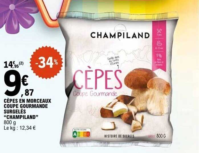 CÈPES EN MORCEAUX COUPE GOURMANDE SURGELÉS "CHAMPILAND"