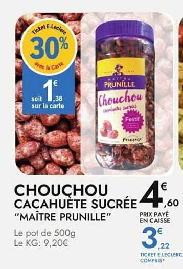 CHOUCHOU CACAHUÈTE SUCRÉE "MAÎTRE PRUNILLE"