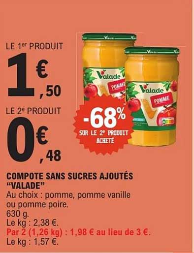 COMPOTE SANS SUCRES AJOUTÉS "VALADE"