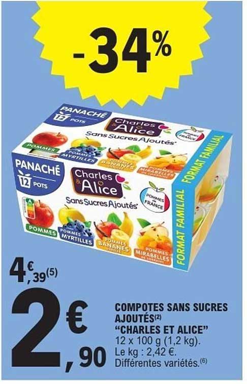 COMPOTES SANS SUCRES AJOUTÉS « CHARLES ET ALICE »