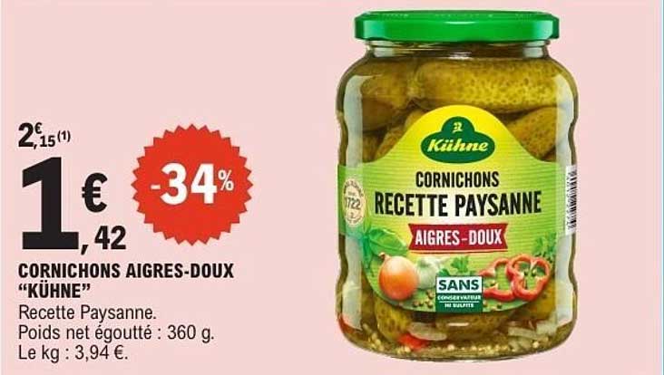 CORNICHONS AIGRES-DOUX "KÜHNE"