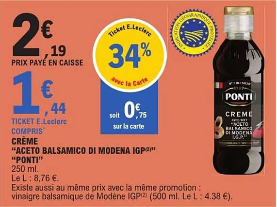 Crème "Aceto Balsamico di Modena IGP" "Ponti"