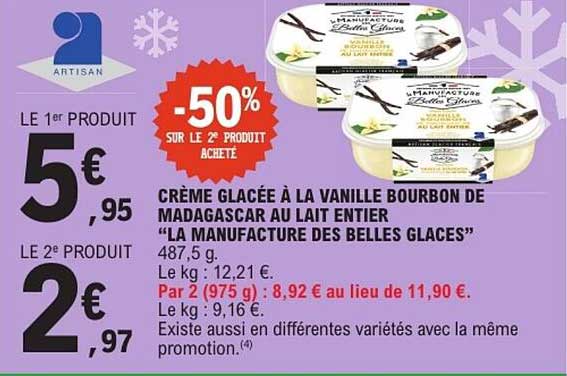 CRÈME GLACÉE À LA VANILLE BOURBON DE MADAGASCAR AU LAIT ENTIER “LA MANUFACTURE DES BELLES GLACES”