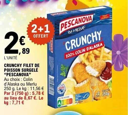 CRUNCHY FILET DE POISSON SURGÉLÉ “PESCANOVA”