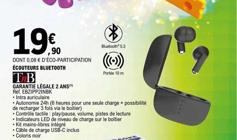 ÉCOUTEURS BLUETOOTH TnB